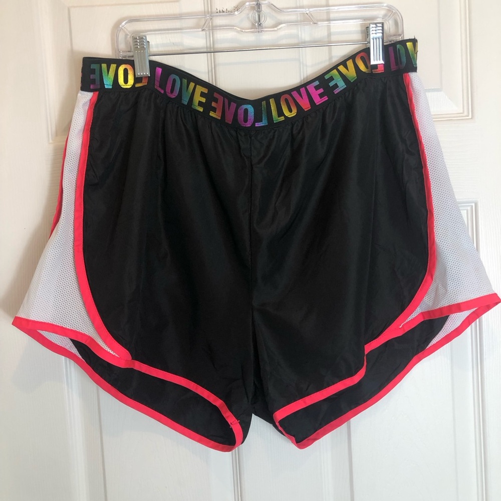 Cotton Candy Lined Shorts with Rainbow LOVE On Waist Band. Size 2X